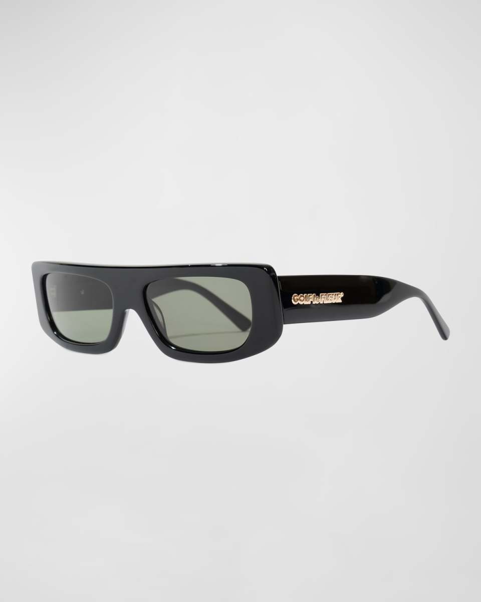 Bel-Air Rectangular Semi-Shield Acetate Sunglasses