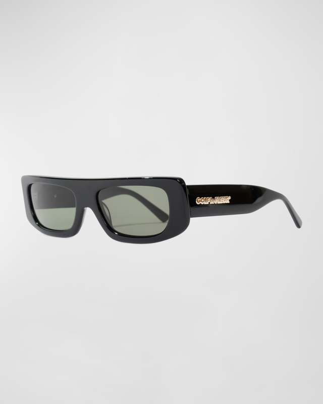 Bel-Air Rectangular Semi-Shield Acetate Sunglasses