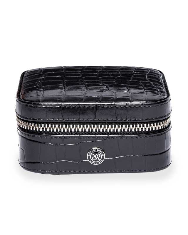 Cufflink Box in Black Leather