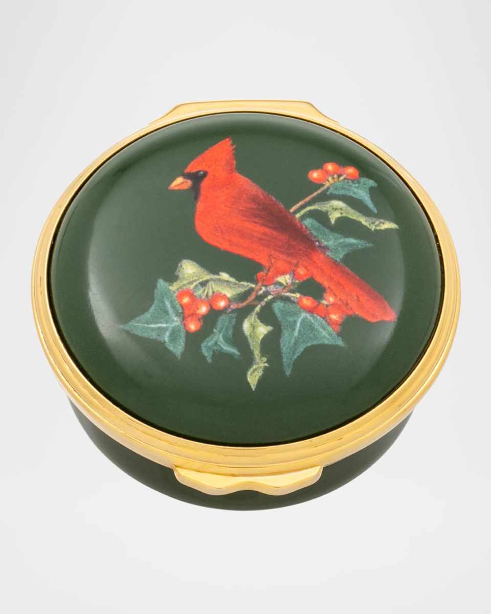 Cardinal & Holly Enamel Box