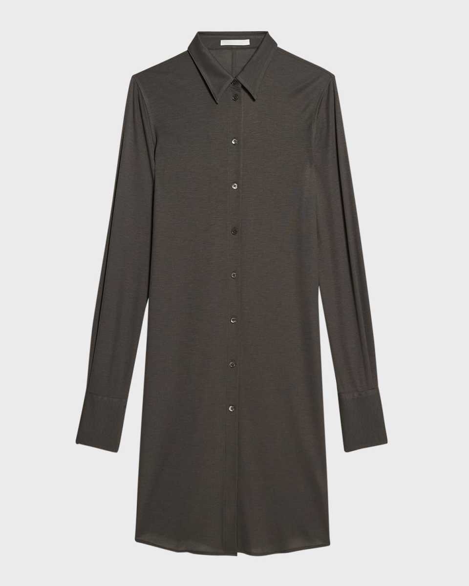 Ribbed Button-Front Dress