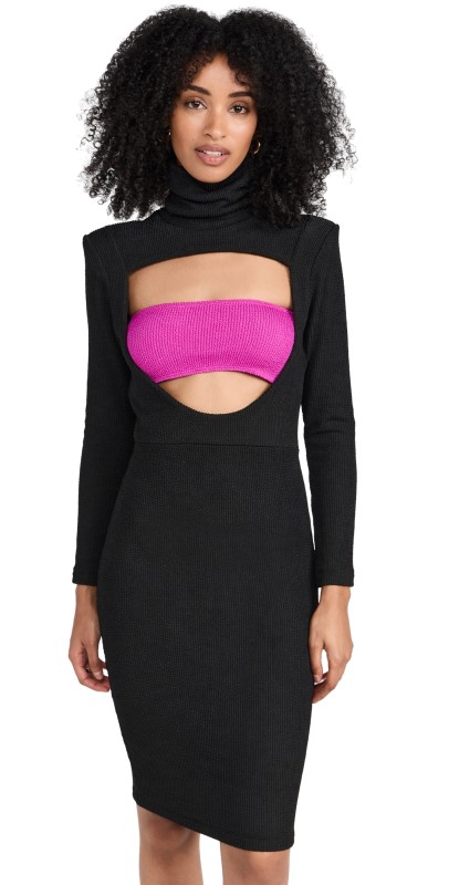 BruceGlen Jet Fonda Bandeau Dress Jet/Fuchsia