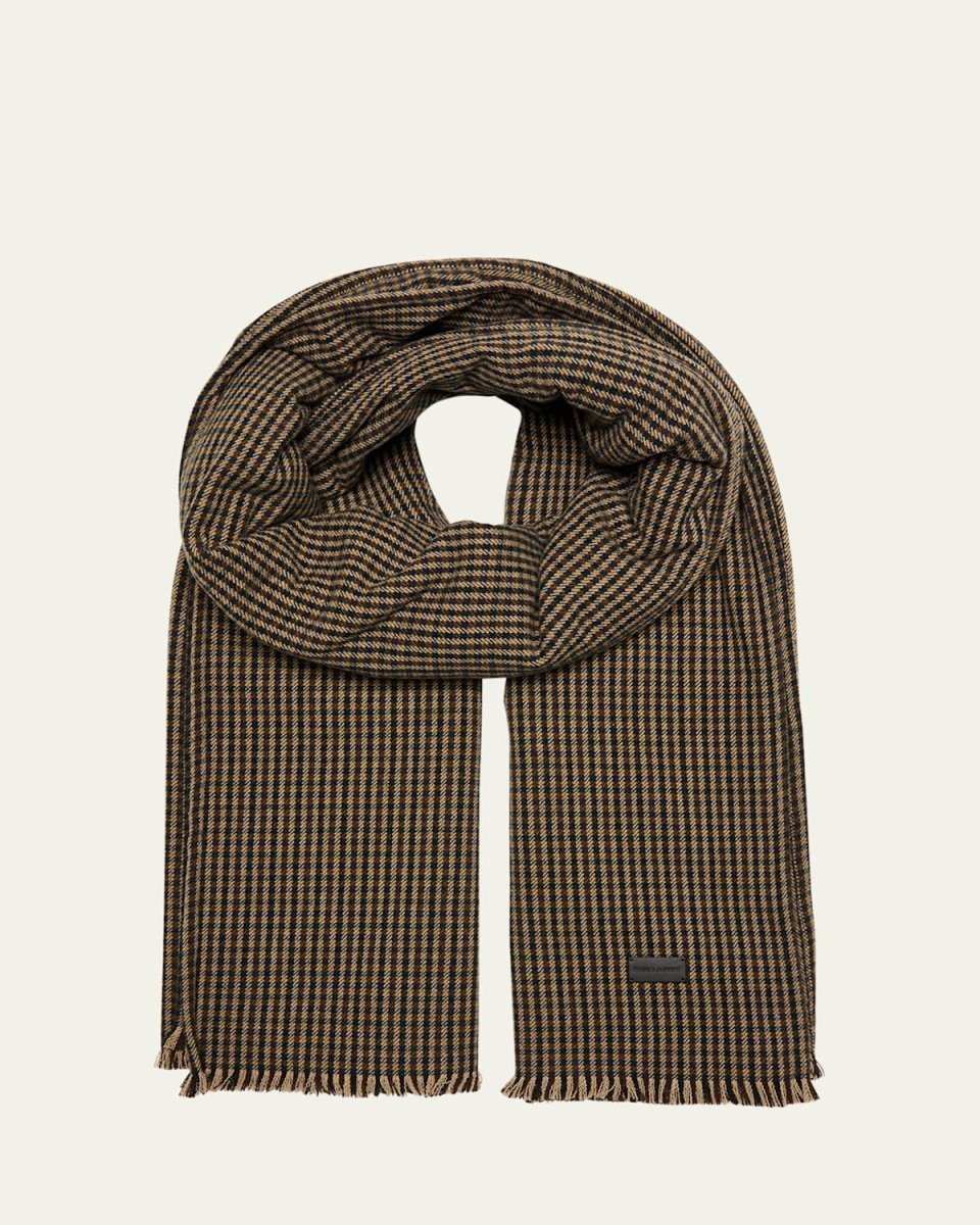 Vichy Check Oversized Draped Cape Scarf