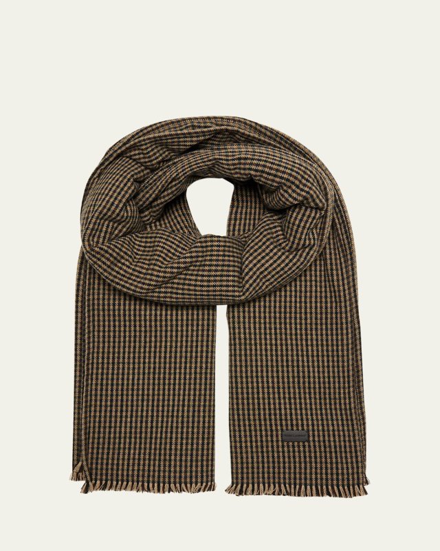 Vichy Check Oversized Draped Cape Scarf