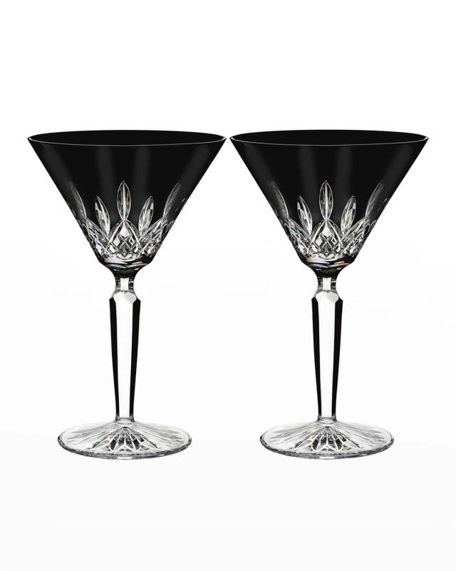 Set of 2 Lismore Black Martini Glasses