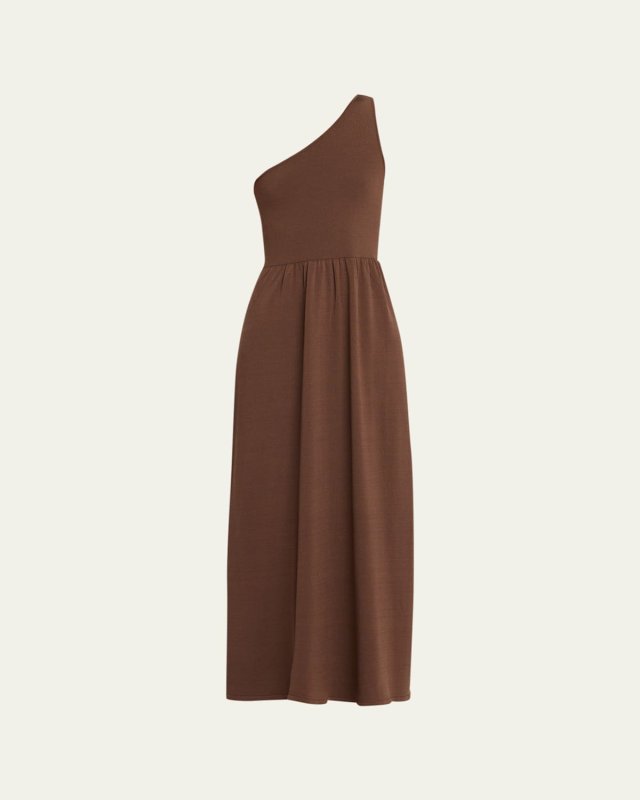 Asymmetric Knit Midi Dress
