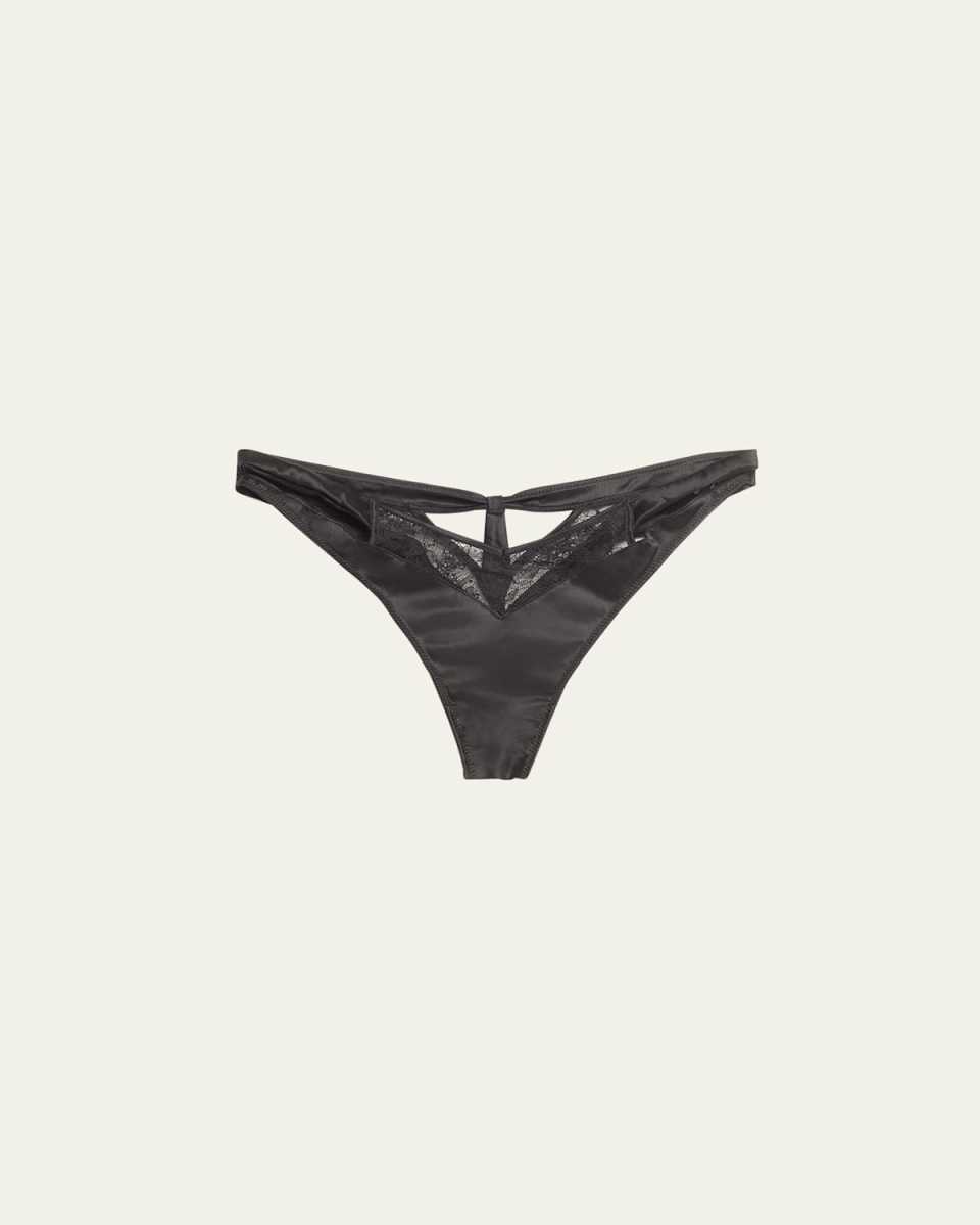 Grenelle Cutout Lace & Satin Tan
