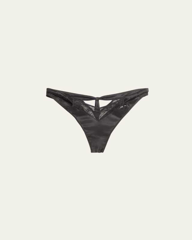 Grenelle Cutout Lace & Satin Tan