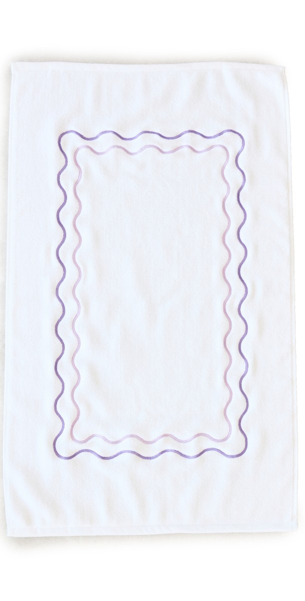 Kassatex Shopbop x Kassatex Scalloped Bath Mat White/Violet