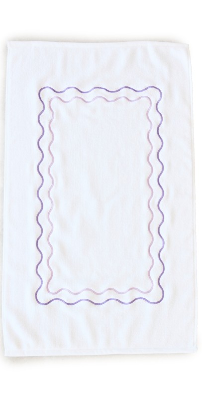 Kassatex Shopbop x Kassatex Scalloped Bath Mat White/Violet