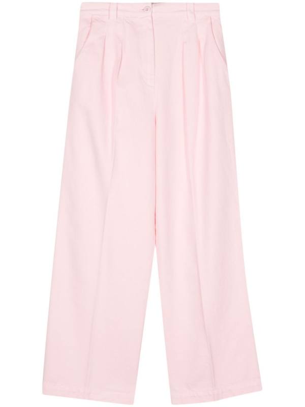 pleated straight trousers