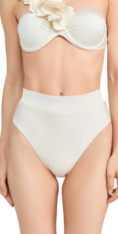 PatBO High Leg Bikini Bottoms Ivory