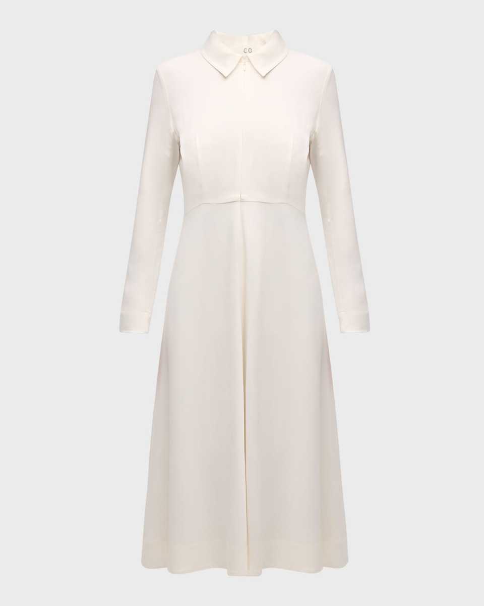 Long-Sleeve Midi Shirtdress
