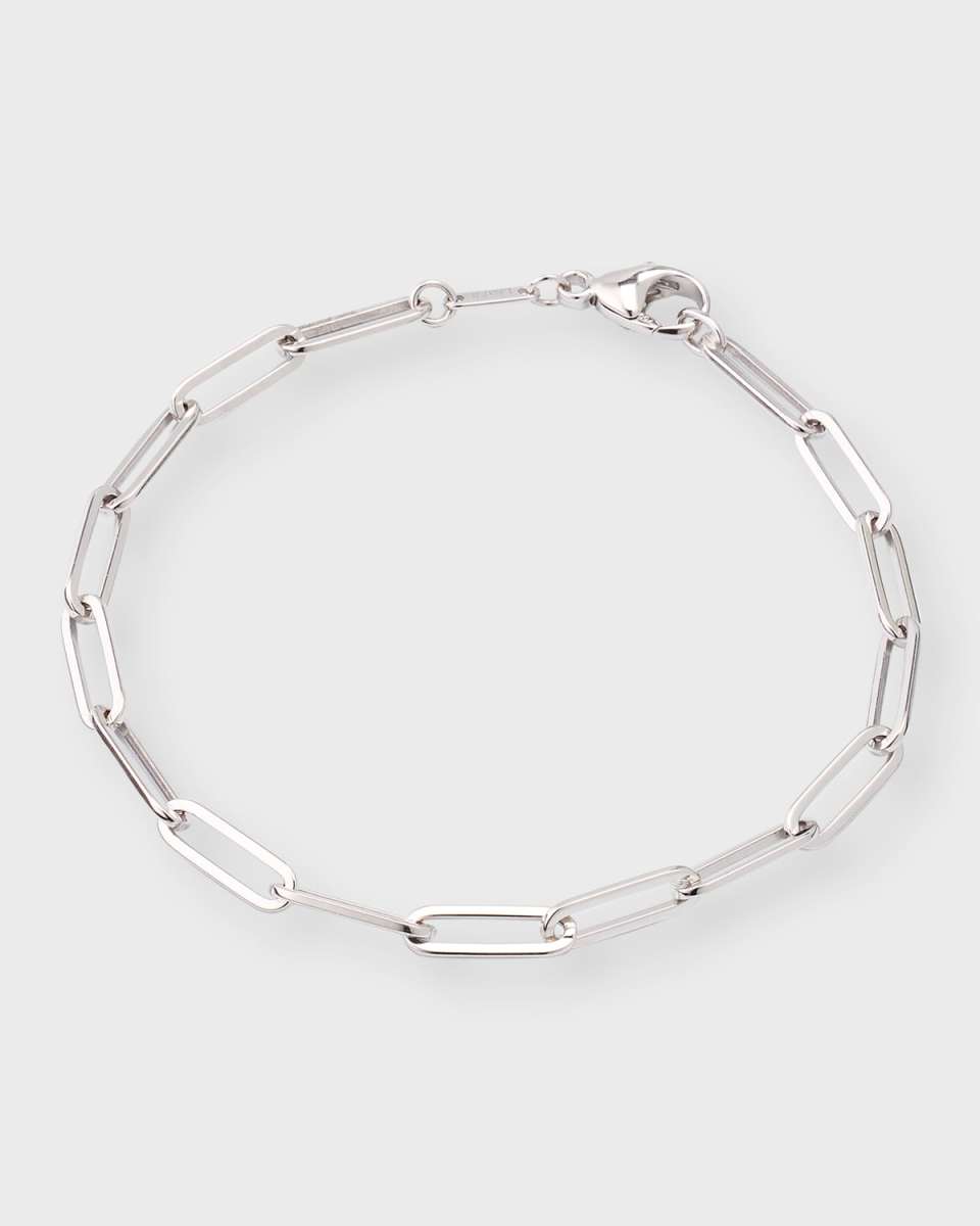 18k White Gold Paper Clip Link Bracelet