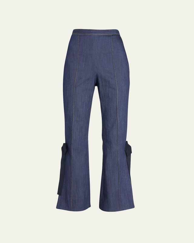 Lou Side-Split Denim Pants