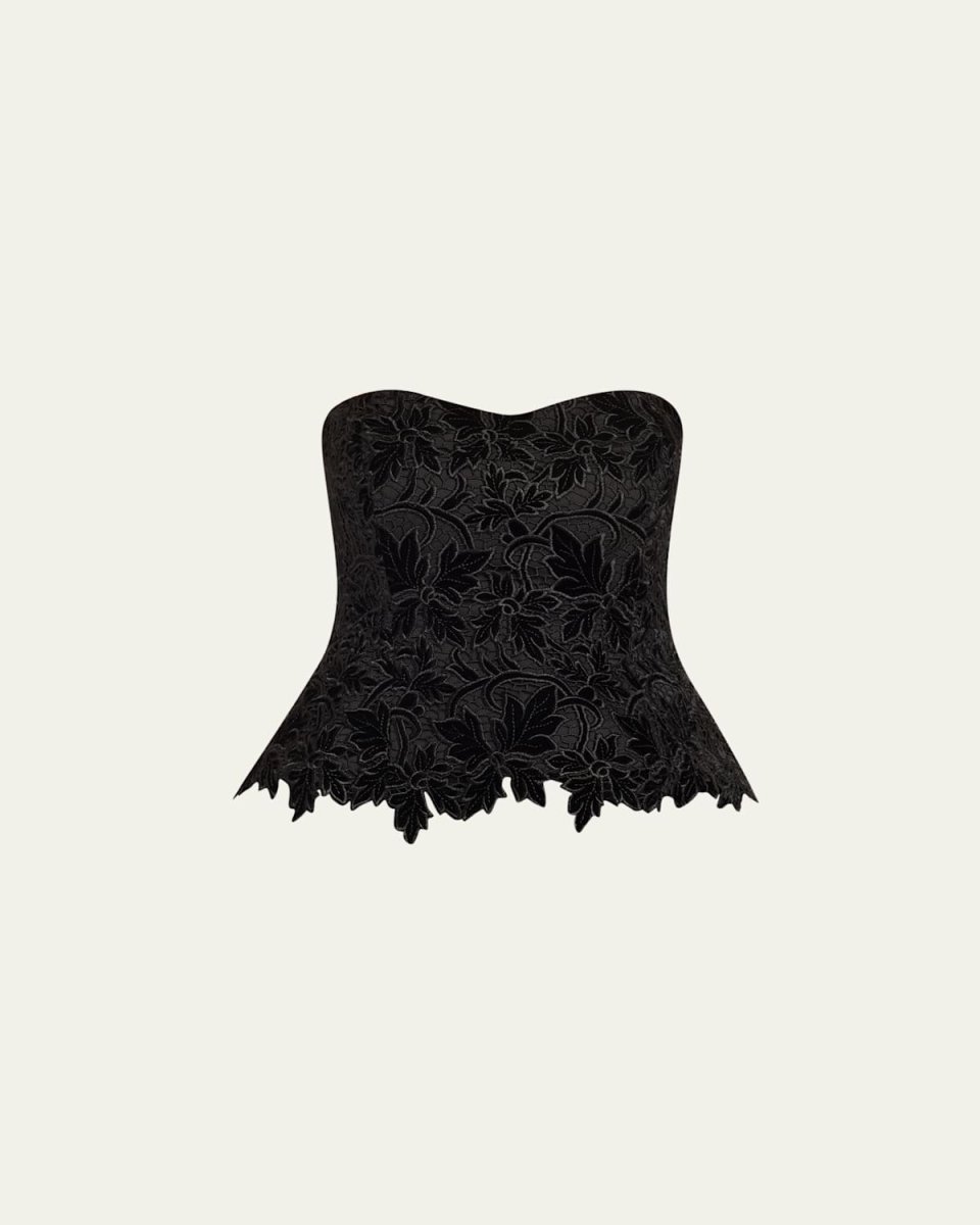 Martin Strapless Velvet Lace Top