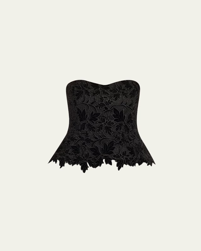 Martin Strapless Velvet Lace Top