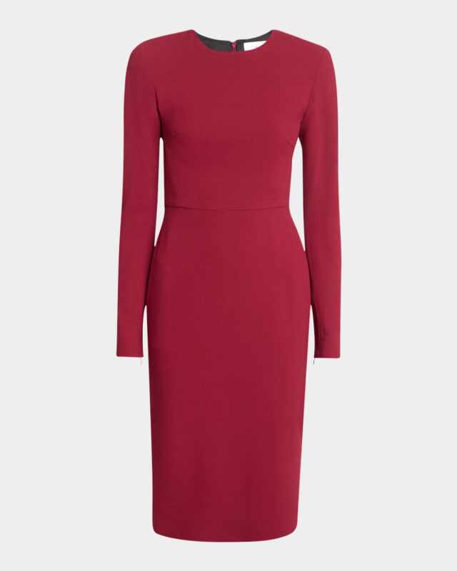Long-Sleeve Strong-Shoulder Dress