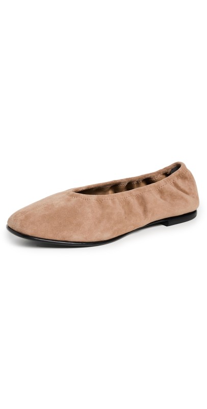 SIMKHAI Danna Soft Suede Ballet Flat Camel