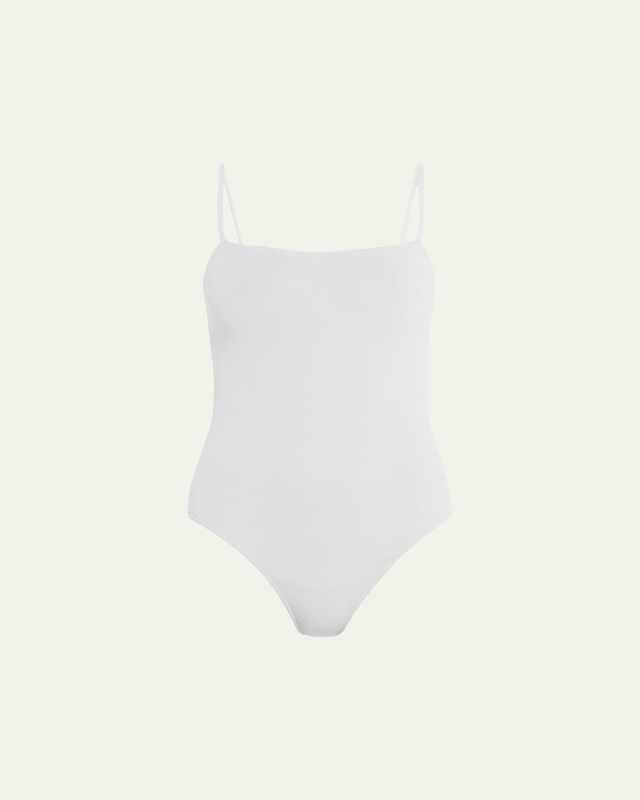Aquarelle One-Piece Swimsuit with Thin Straps