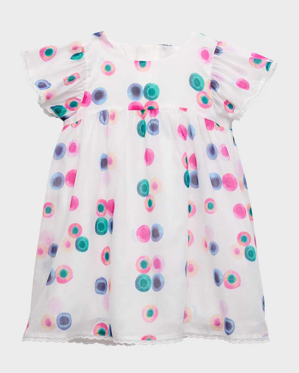 Girl's Merger Printed Short-Sleeve Dress, Size 6M-3