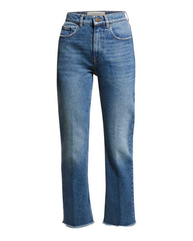 Golden Cropped Flare Jeans
