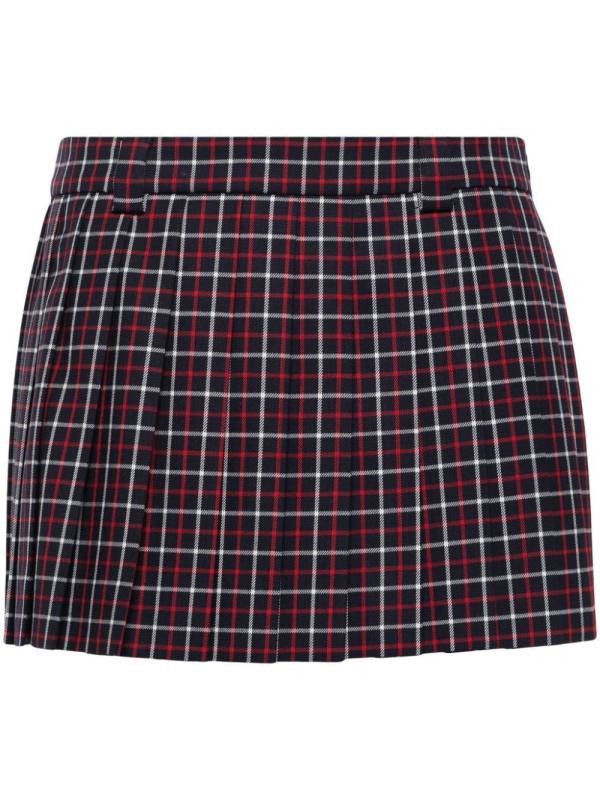logo-appliqué pleated mini skirt