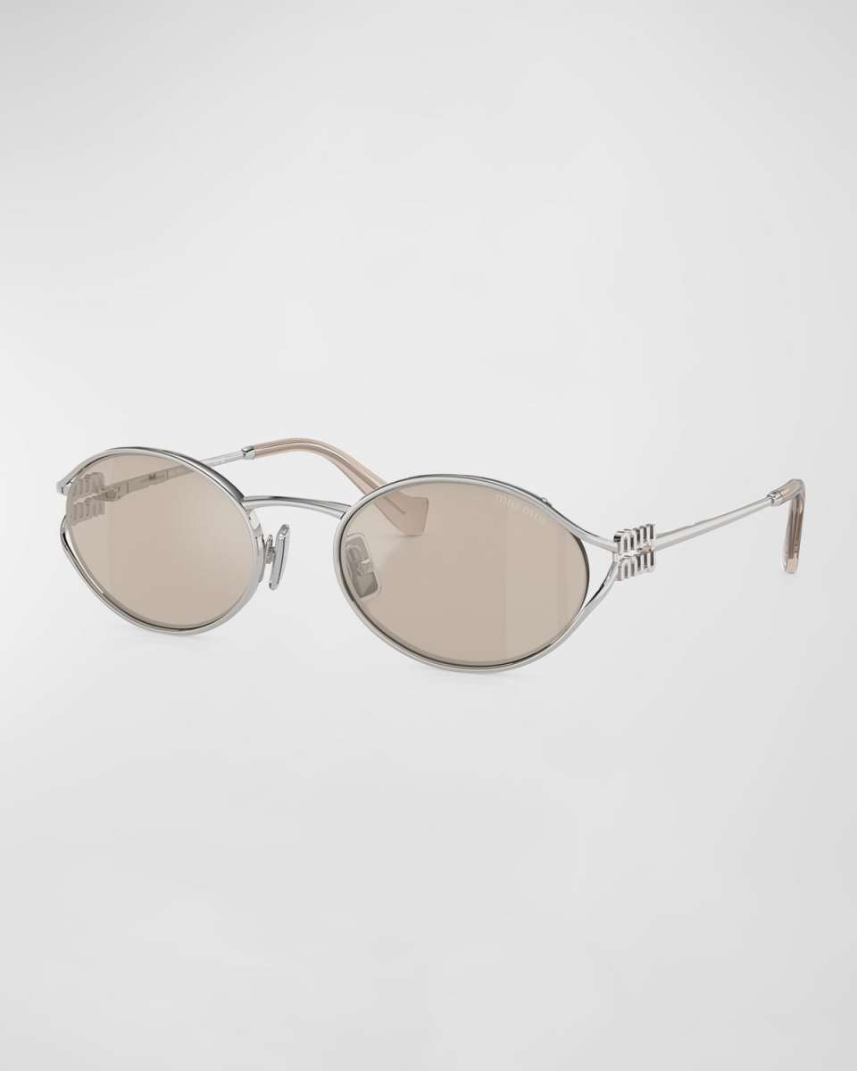 Logo Metal Oval Sunglasses