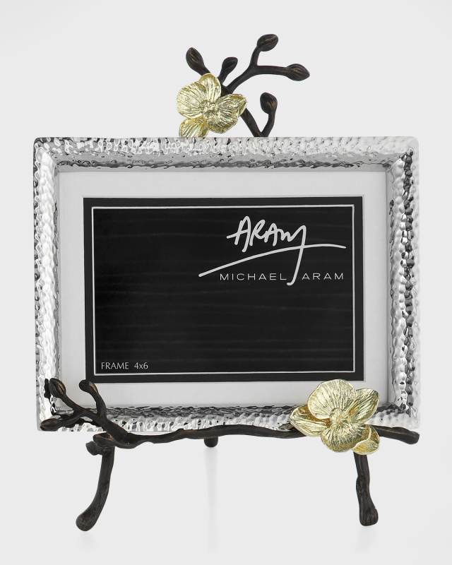 Gold Orchid Easel Picture Frame
