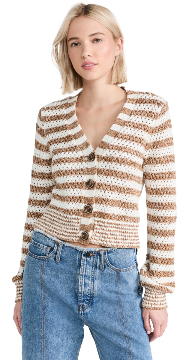 Veronica Beard Artura Cardigan Brown Multi