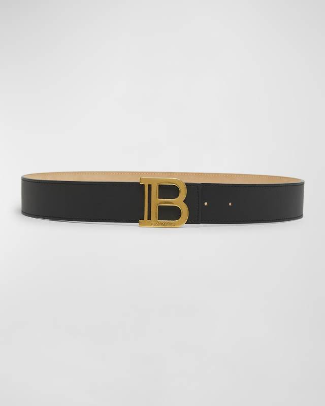 Monogram Buckled Leather B-Belt