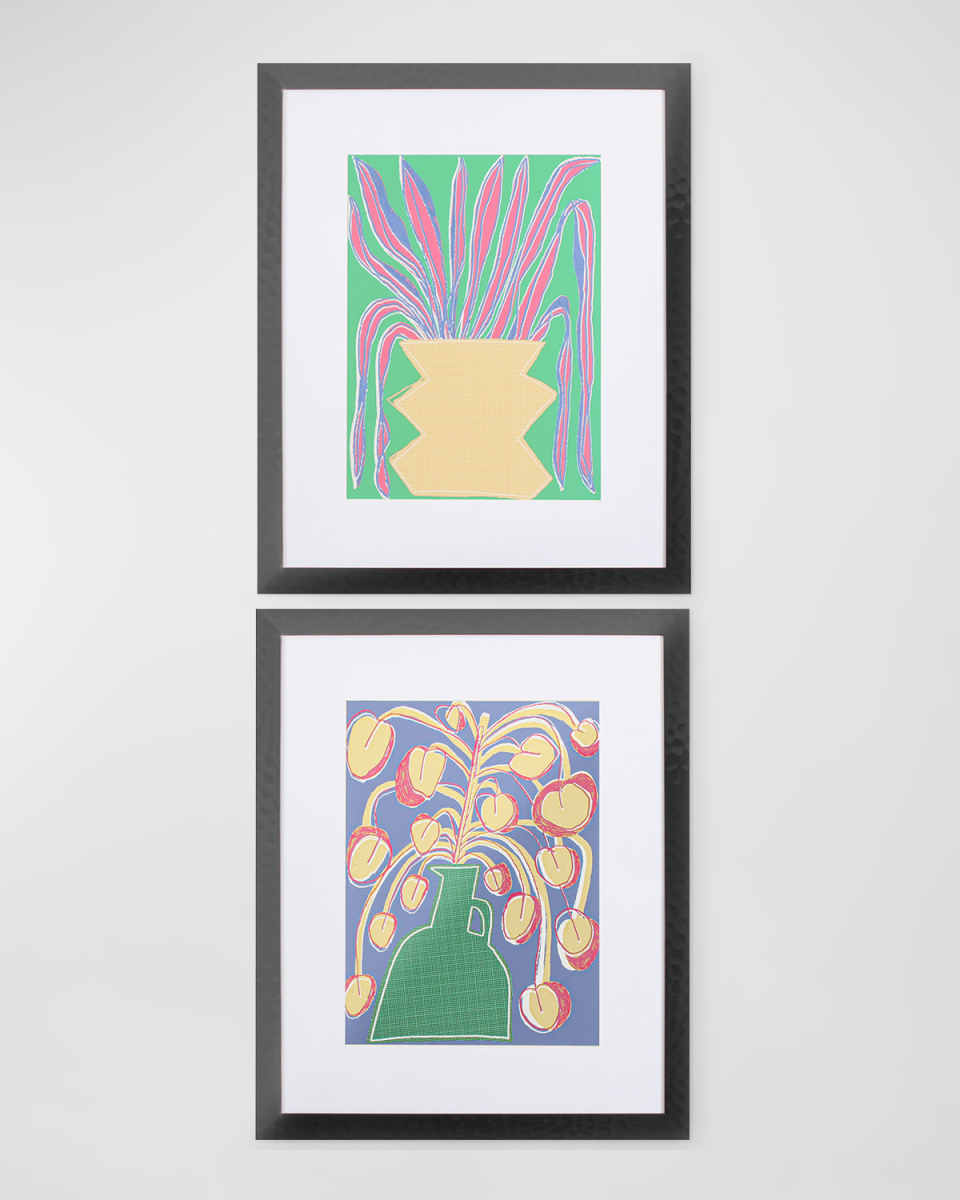 "Folk Floral B" Art Prints, Set of 2