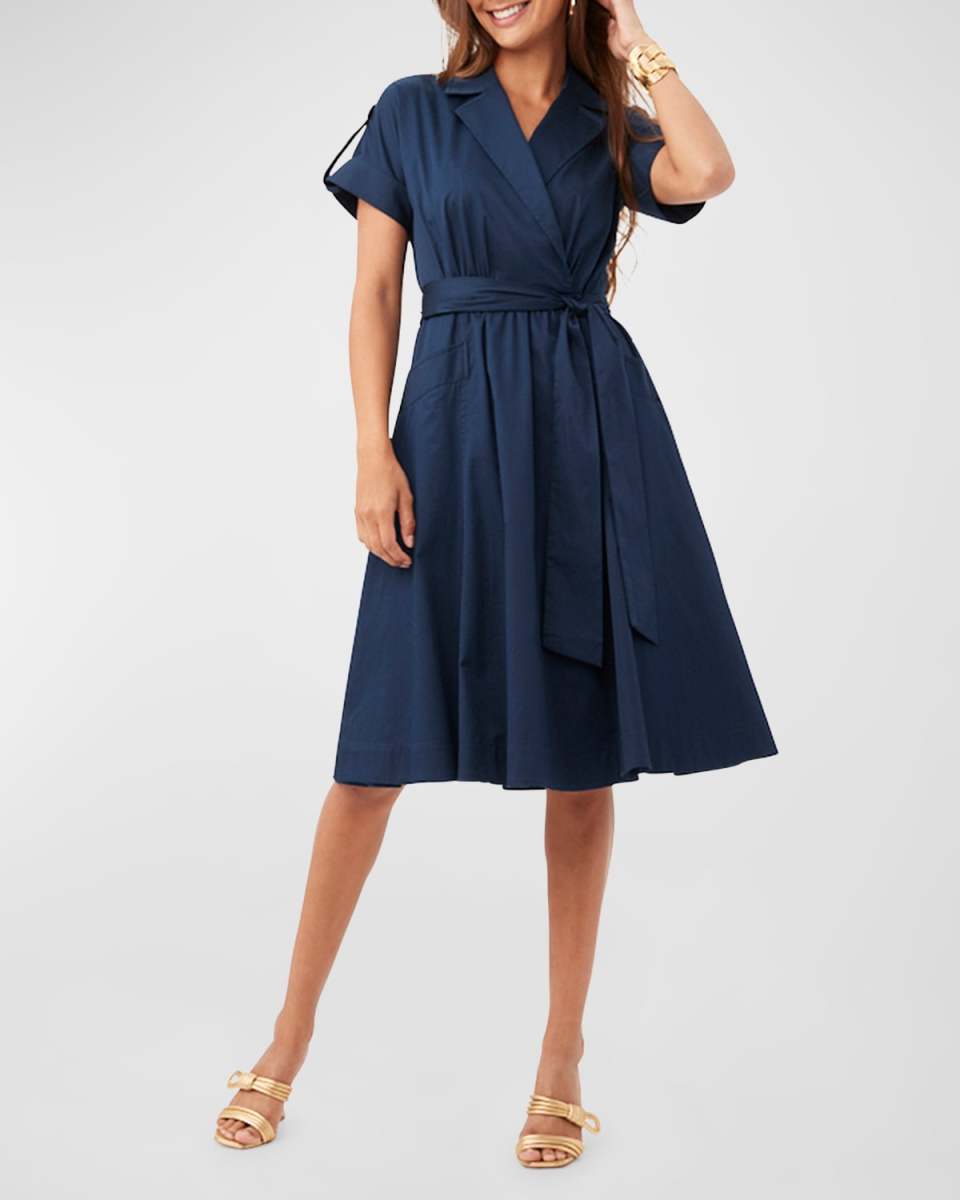 Commodore Organic Cotton Midi Wrap Shirtdress