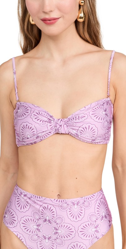 Shani Shemer Barbara Bikini Top Lavender Flowers