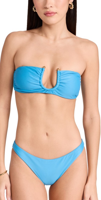 ViX Swimwear Solid Cora Bandeau Topight Blue