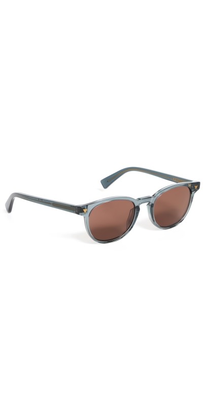 Bottega Veneta Triangle Stud Oval Sunglasses Grey/Grey/Red