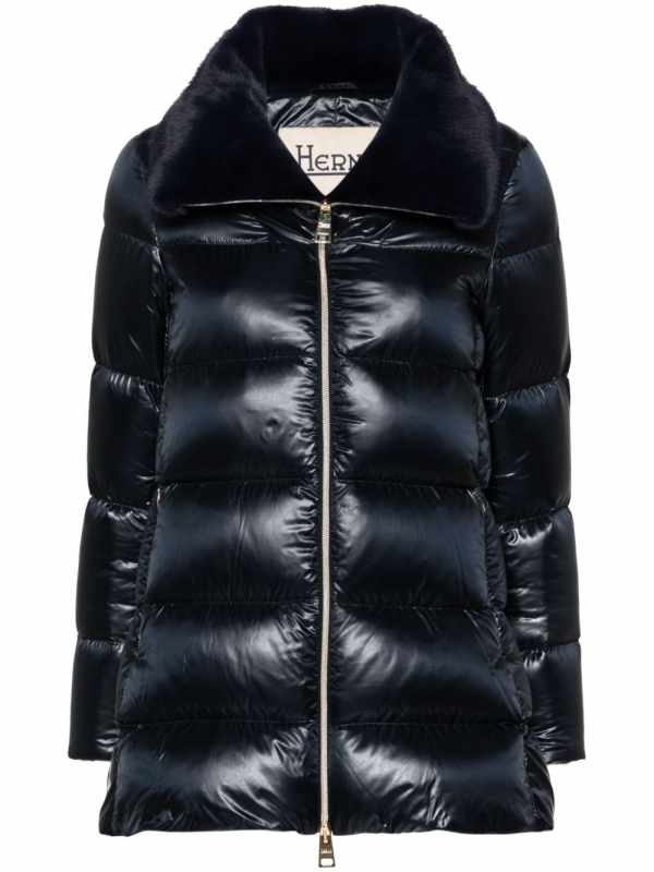 faux-fur collar down coat