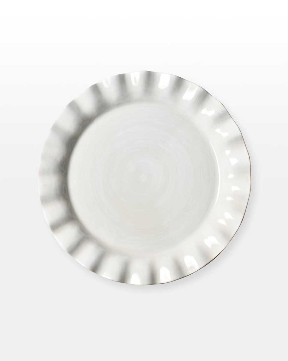 Signature White Ruffle Round Platter