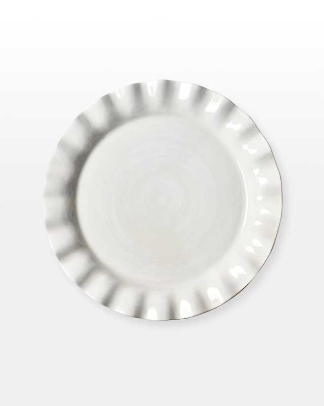 Signature White Ruffle Round Platter