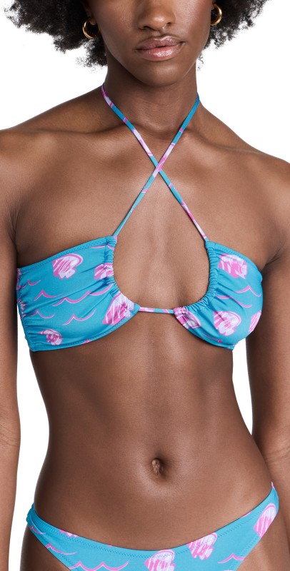 Fisch Pinel Bikini Top Blue Butterfly Fish