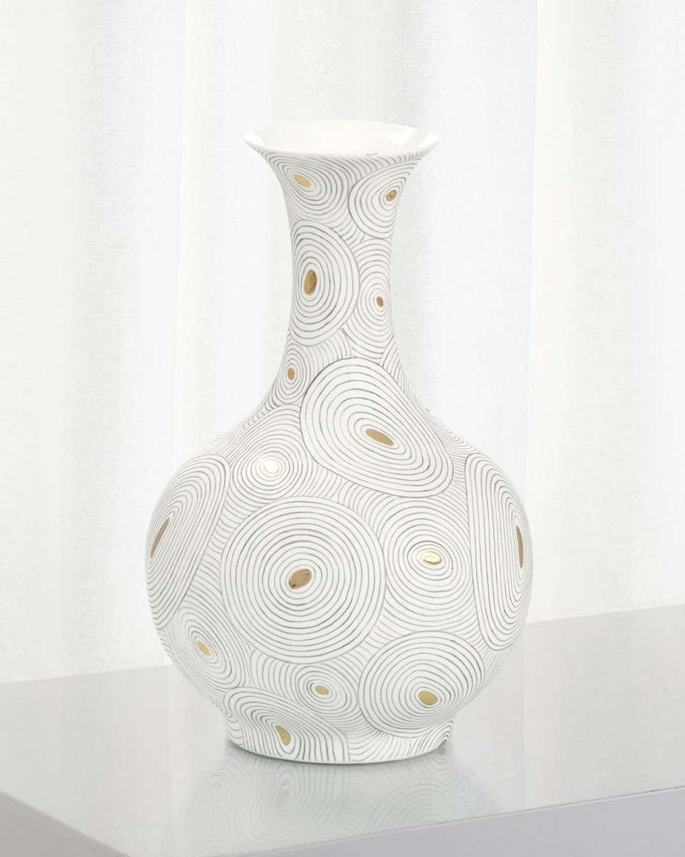 White Porcelain Vase with Gold