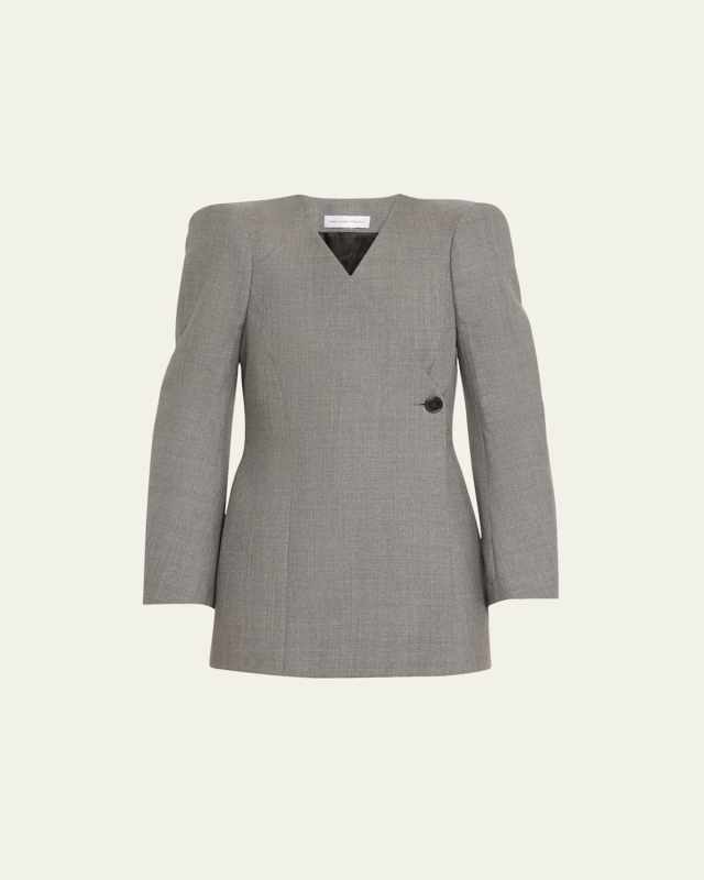 Shoulder Hanger Tailored Wool Jacket