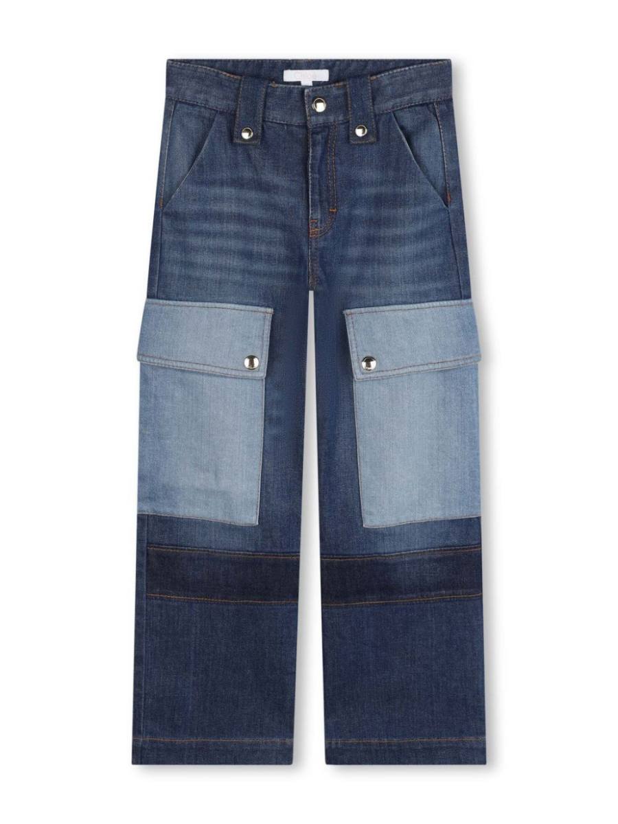 patchwork cargo jeans