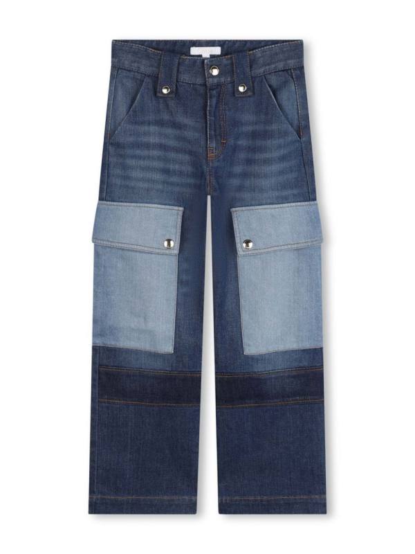 patchwork cargo jeans