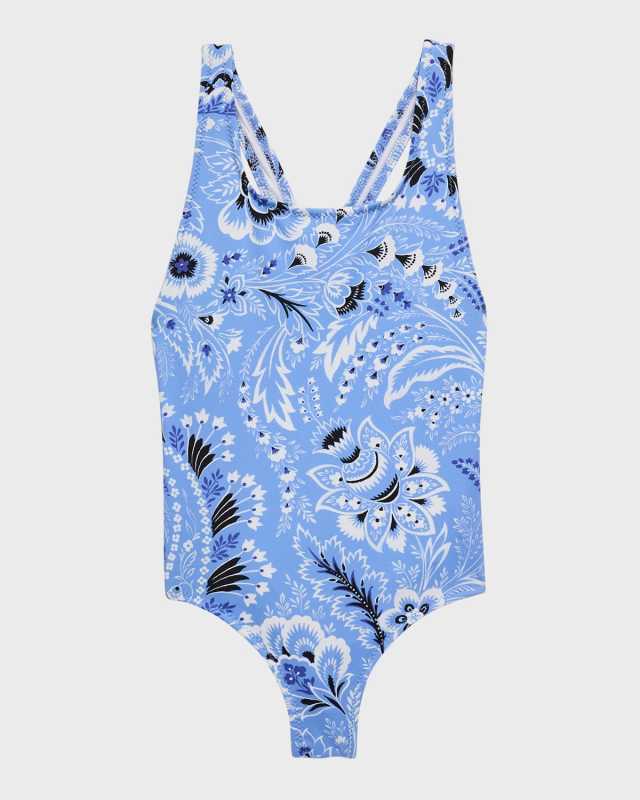 Girl's Printed One-Piece Swimsuit, Size 4-10