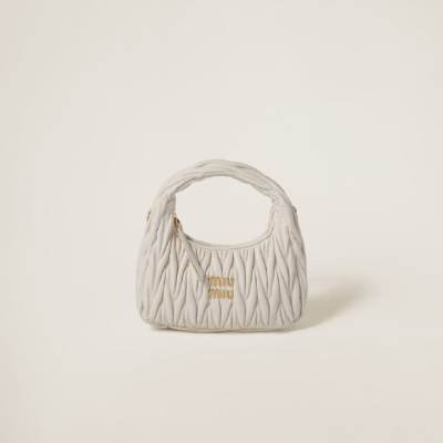 MIU MIU Wander matelassé nappa leather hobo bag