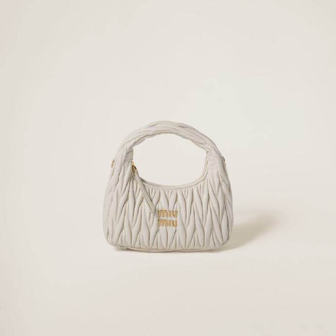MIU MIU Wander matelassé nappa leather hobo bag