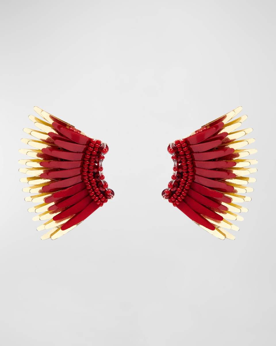 Mini Madeline Gameday Earrings, Crimson/Gold