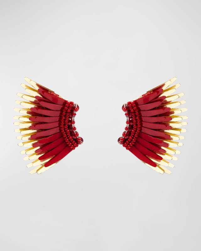 Mini Madeline Gameday Earrings, Crimson/Gold