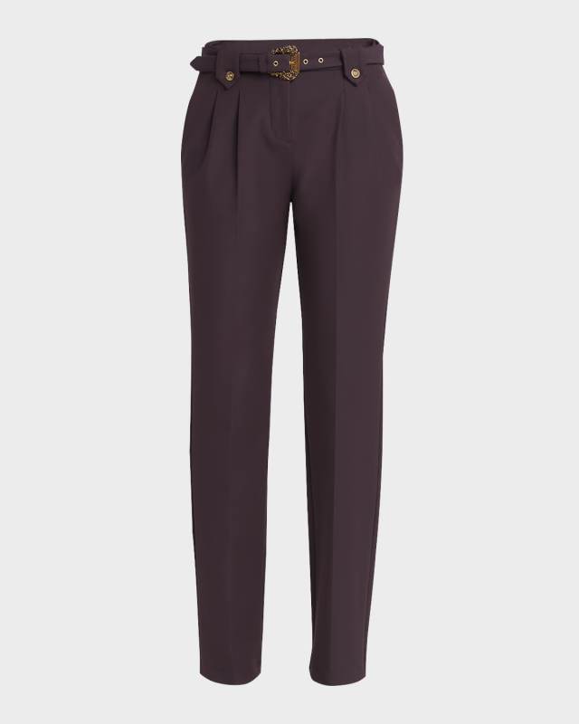 Belted Straight-Leg Pants
